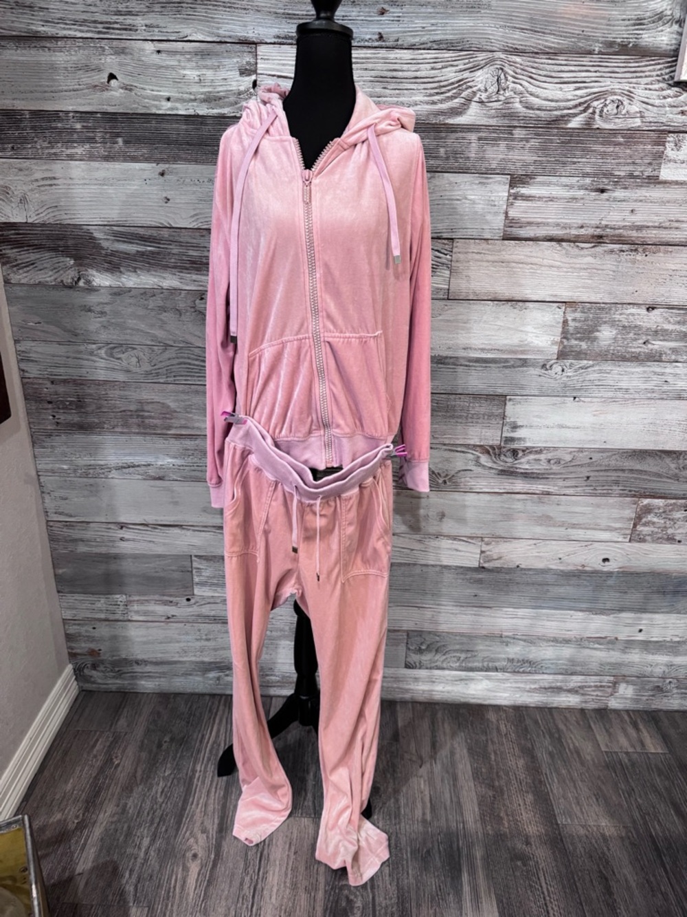 Lady Sun Peach Velour Hoodie & Jogger Set